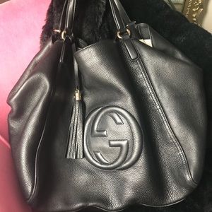 Gucci Soho Large Black Leather Satchel